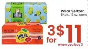 Albertsons Polar Seltzer 8-pk., 12 oz. cans offer