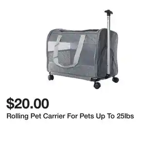 Five Below Rolling pet carrier for pets up to 25lbs offer