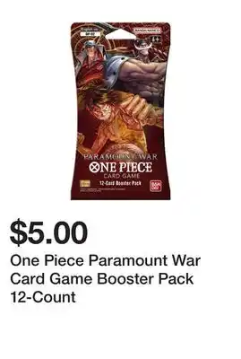Five Below One piece paramount war card game booster pack 12-count offer