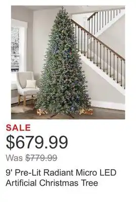 Costco 9' pre-lit radiant micro led artificial christmas tree offer