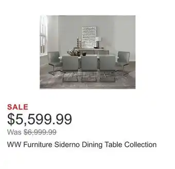 Costco Ww furniture siderno dining table collection offer