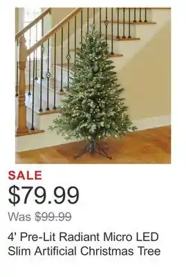 Costco 4' pre-lit radiant micro led slim artificial christmas tree offer