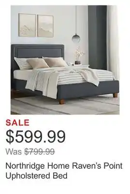 Costco Northridge home raven's point upholstered bed offer