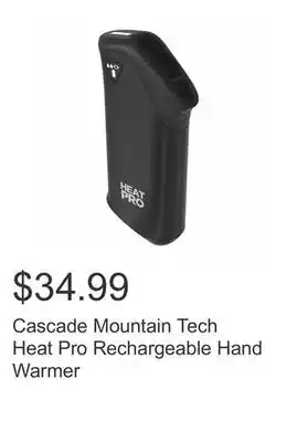 Costco Cascade mountain tech heat pro rechargeable hand warmer offer