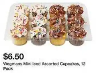 Wegmans Wegmans Mini Iced Assorted Cupcakes, 12 Pack offer