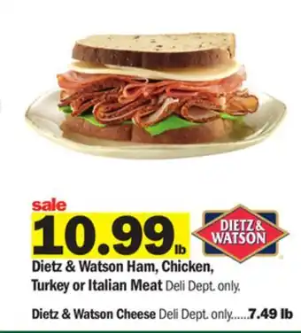 Meijer Dietz & watson ham, chicken, turkey or italian meat offer
