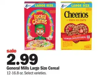 Meijer General mills large size cereal offer