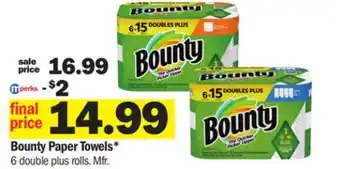 Meijer Bounty paper towels offer