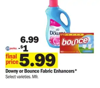 Meijer Downy or bounce fabric enhancers offer