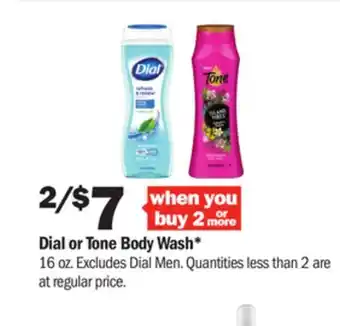 Meijer Dial or tone body wash offer