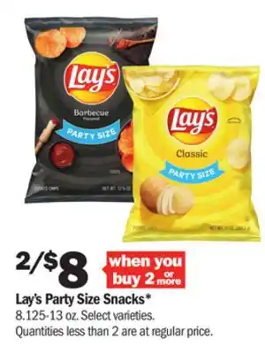 Meijer Lay's party size snacks offer