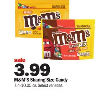 Meijer M&m's sharing size candy offer