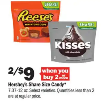 Meijer Hershey's share size candy offer
