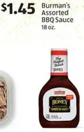Aldi Burman's Assorted BBQ Sauce offer