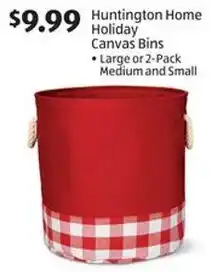 Aldi Huntington Home Holiday Canvas Bins offer