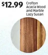 Aldi Crofton Acacia Wood and Marble Lazy Susan offer