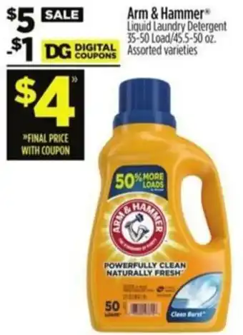 Dollar General Arm & Hammer Liquid Laundry Detergent offer