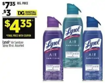 Dollar General Lysol Air Sanitizer Spray offer