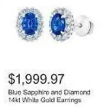 Costco Blue Sapphire and Diamond 14kt White Gold Earrings offer