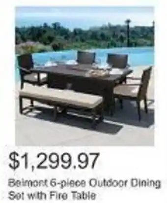 Costco Belmont 6-piece Outdoor Dining Set with Fire Table offer