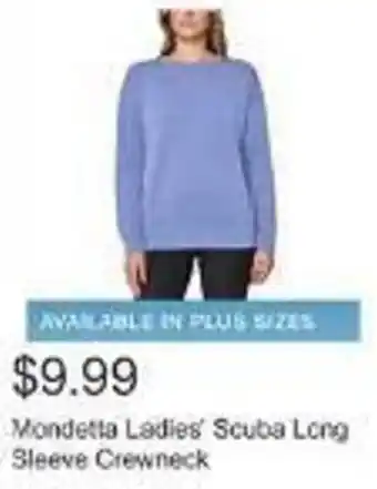 Costco Mondetta Ladies Scuba Long Sleeve Crewneck offer