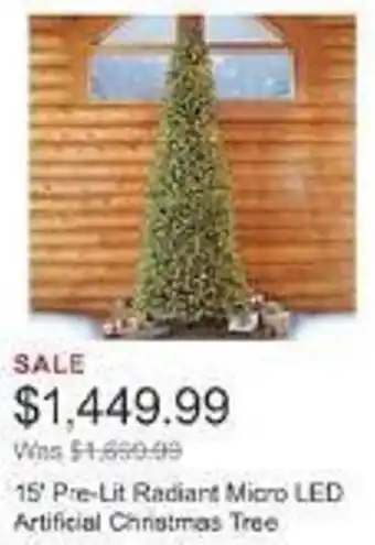 Costco 15' Pre-Lit Radiant Micro LED Artificial Christmas Tree offer