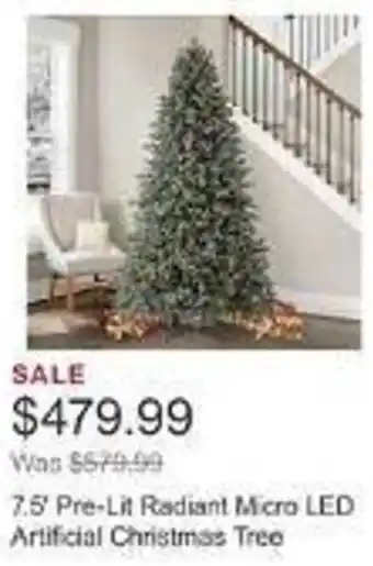 Costco 7.5' Pre-Lit Radiant Micro LED Artificial Christmas Tree offer
