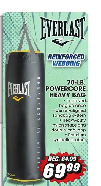 Big 5 Everlast 70-lb. Powercore Heavy Bag offer