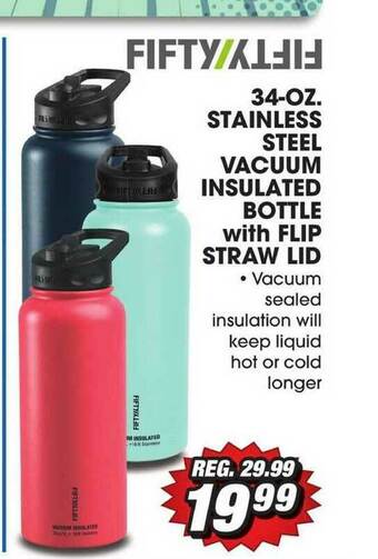 Big 5 Fifty Fifty 34-oz Stainless Steel Vacuum Insulated Bottle With Flip Straw Lid offer