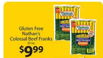 Family Fresh Market Gluten Free Nathan's Colossal Beef Franks offer