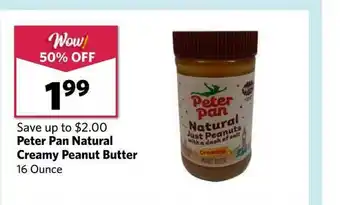 Grocery Outlet Peter Pan Natural Creamy Peanut Butter offer