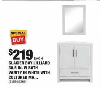 The Home Depot Glacier Bay Lilliard 30.5 In. W Bath Vainty In White With Cultured Ma offer