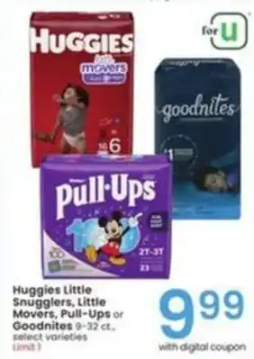 Albertsons Huggies Little Snugglers, Little Movers, Pull-ups or Goodnites offer