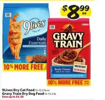 Winn Dixie 9Lives Dry Cat Food Or Gravy Train Dry Dog Food offer