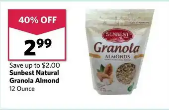 Grocery Outlet Sunbest Natural Granola Almond offer