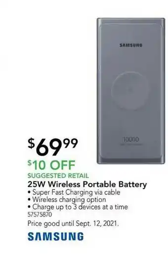Nebraska Furniture Mart Samsung 25w Wireless Portable Battery offer