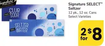 Albertsons Signature SELECT Seltzer offer