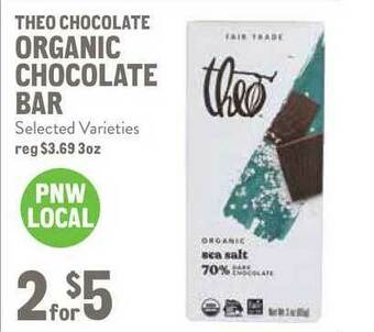 New Seasons Market Theo Chocolate Organic Chocolate Bar offer