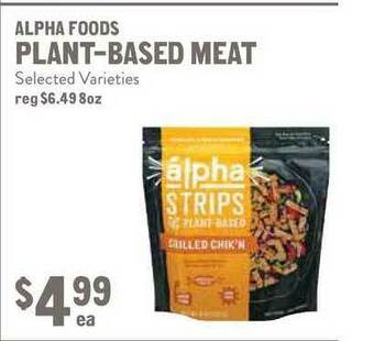 New Seasons Market Alpha Foods Plant-based Meat offer