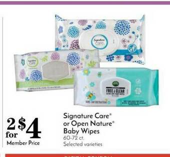 Pavilions Signature Care® Or Open Nature® Baby Wipes offer