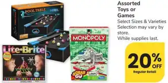 Albertsons Assorted Toys or Games offer