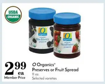 Pavilions O Organics® Preserves Or Fruit Spread offer
