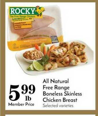 Pavilions All Natural Free Range Boneless Skinless Chicken Breast offer