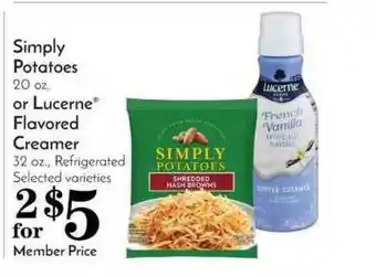 Pavilions Simply Potatoes Or Lucerne® Flavored Creamer offer
