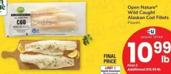 Albertsons Open Nature Wild Caught Alaskan Cod Fillets offer