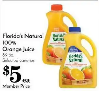 Pavilions Florida's Natural 100% Orange Juice offer