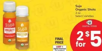 Albertsons Suja Organic Shots offer