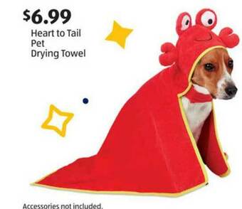 Aldi Heart To Tail Pet Drying Towel offer