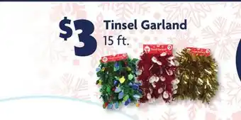 Family Dollar Tinsel garland offer