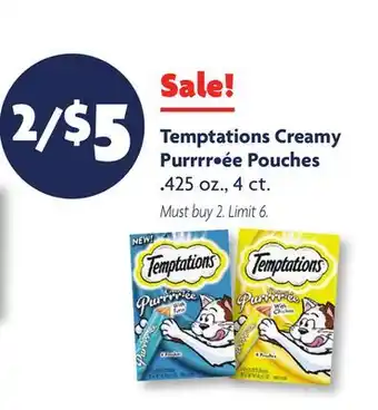 Family Dollar Temptations creamy purrrr • ée pouches offer